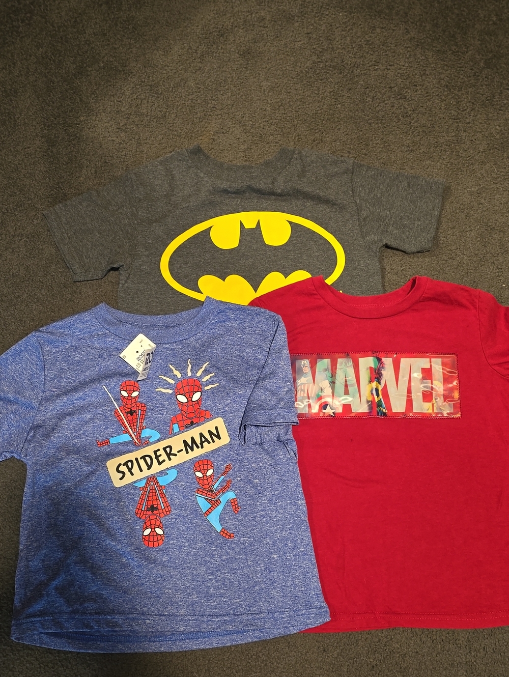 3 Marvel & Spider-Man Kids Graphic Tee Pack - Red, Blue, Gray
